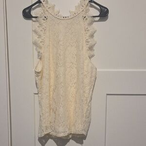 Maurices Cream Lace Halter Top